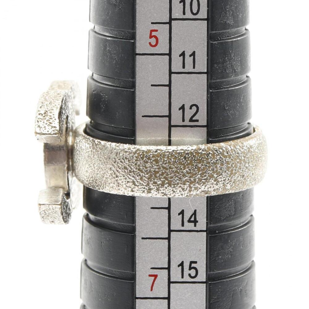 Chanel Authentic Silver Logo Ring - image 5